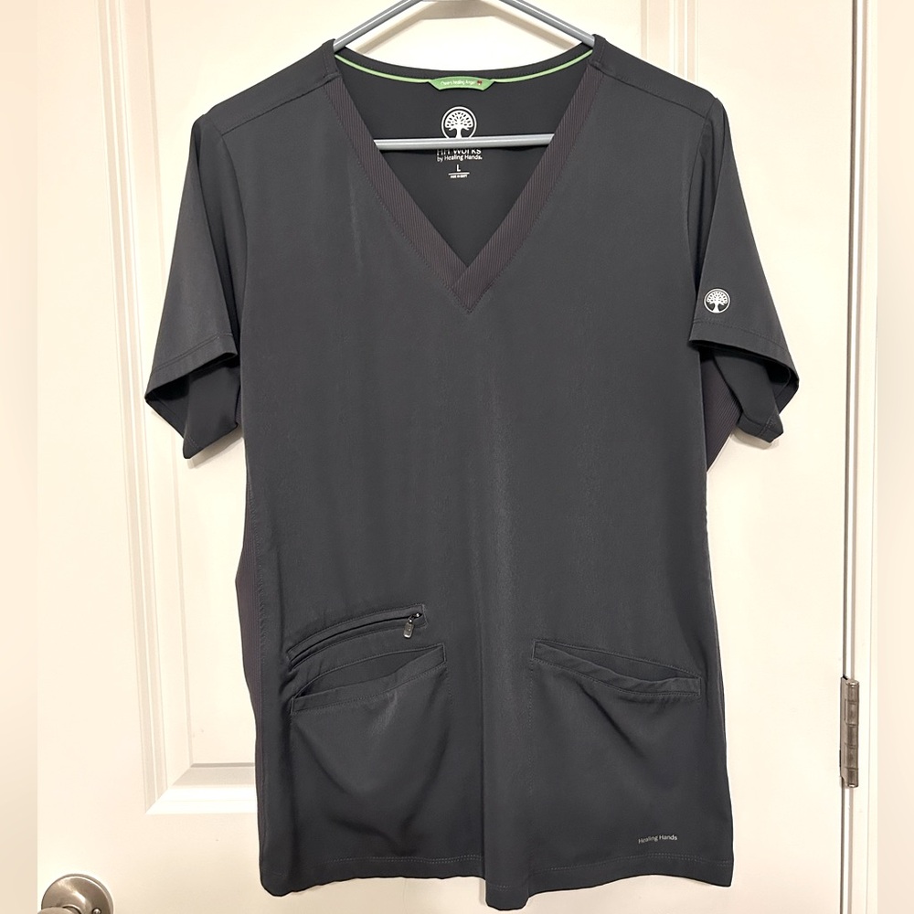 Healing Hands Women's Mariah Rib Trim Scrub Top